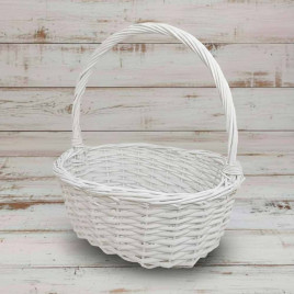 Корзина овальная беленая ива размер 41*32*17*40см