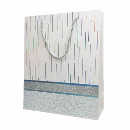 Пакет ЛЮКС Тиснение серебро размер 26*32*12см