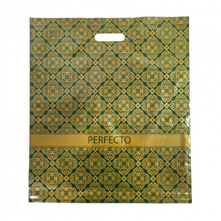 Пакет с вырубной ручкой Perfecto золотой узор 48*42см 90мкм 25шт