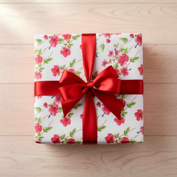 Бумага подарочная Бальзамин размер листа 70см*100см уп 10л