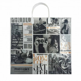 Пакет с пластмассовыми ручками 36*40см Фотомодели 10шт