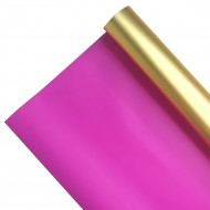 Пленка в рулоне матовая двухцветная золото розовая размер 58см*10м 65мкм