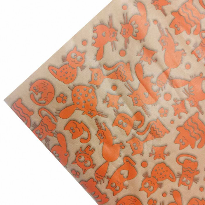 Бумага крафт лист Коты размер 70*100см