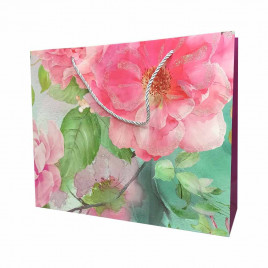 Пакет ЛЮКС Цветы с бабочками размер 32*26*10см