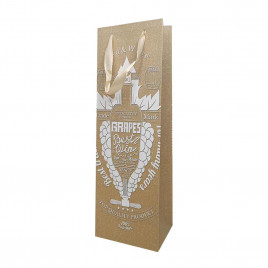 Пакет под бутылку ЛЮКС Wine крафт размер 12*36*9см