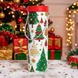 Коробка цилиндр Елочки в 2-х размерах