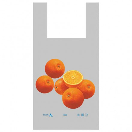 Пакеты майка ПВД Апельсины 28*55см 40 мкм 50шт