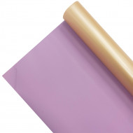 Пленка в рулоне матовая двухцветная золото лиловый размер 58см*10м 65мкм