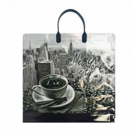 Пакет с пластмассовыми ручками 36*40см Нью-Йорк сити 10шт