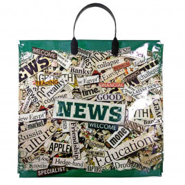 Пакет с пластмассовыми ручками 36*40см News 10шт