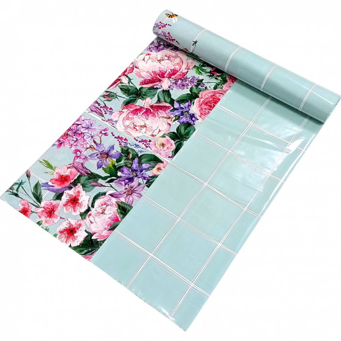 Скатерть одноразовая 120*160см в рулоне 5 шт Мятное утро