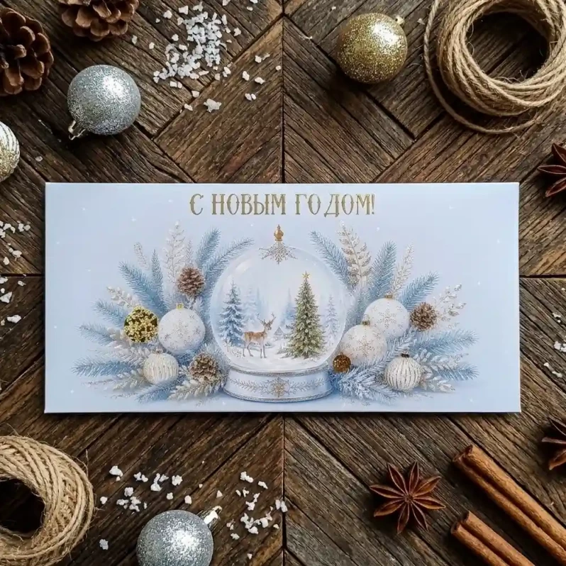 Конверт для денег НГ С Новым годом! 8*16,5см арт 59608