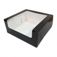 Коробка для торта с окном черная размер 235*235*110мм