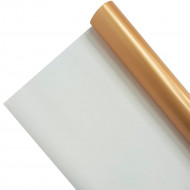 Пленка в рулоне матовая двухцветная золото белый размер 58см*10м 65мкм