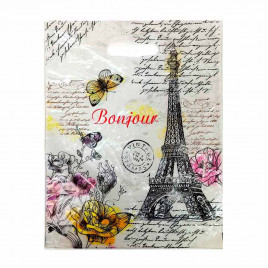 Пакет с вырубной ручкой Бонжур  ПВД 30*40см 40мкм 50шт