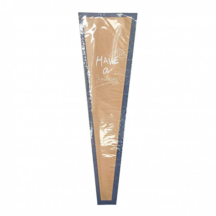 Конус крафт на 1 цветок Have a good time синий размер 12,5*4*45см уп 30шт