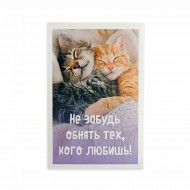 Мини-открытка Котики Не забудь обнять размер 5,5*8см