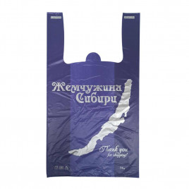 Пакет майка ПНД Жемчужина 30*56см 35мкм фиолетовый 100шт