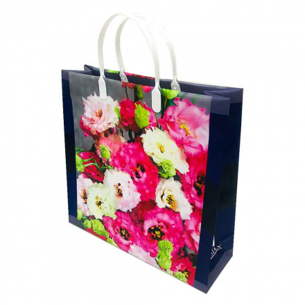 Пакет сумка размер 30*30см &quot;Розовые и белые цветы&quot;