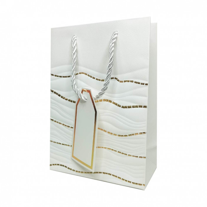 Пакет ЛЮКС Волна с золотым тиснением размер 14*20*7см