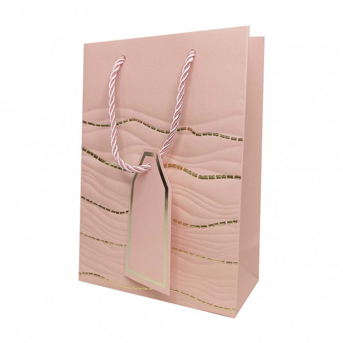 Пакет ЛЮКС Волна с золотым тиснением размер 14*20*7см