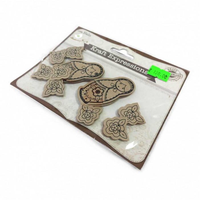 Наклейки крафт ретро Матрешки размер 16*12*0,2см