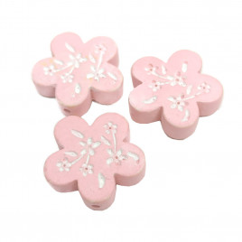 Декор Цветок розовый на липучке размер 2,5см