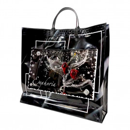 Сумка с пластмассовыми ручками многослойная с карманами Фреш 37*34см