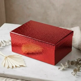Коробка прямоугольная Под кожу красная в 5-ти размерах