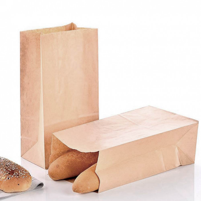 Пакет бумажный крафт 50г/м2 размер 26,9*13,2*9см уп 10шт