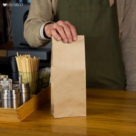 Пакет бумажный крафт 50г/м2 размер 26,9*13,2*9см уп 10шт