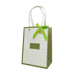 Пакет ЛЮКС Горошек с бантиком размер 16*22*10,5см