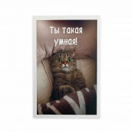 Мини-открытка Котики Ты такая умная 5,5*8см