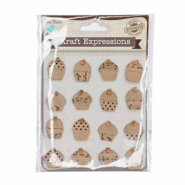 Наклейки крафт ретро Капкейки 16 шт размер 16*12*0,2см