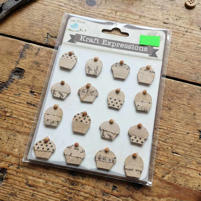 Наклейки крафт ретро Капкейки 16шт размер 16*12мм