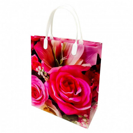 Пакет сумки размер 23*26см Бутоны ярко-розовых роз