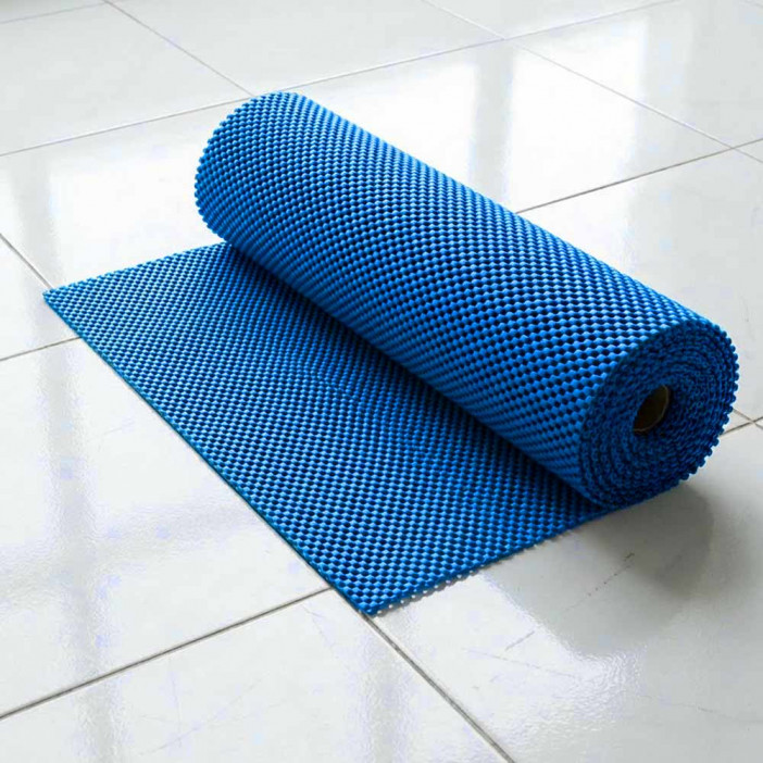 Коврик-дорожка против скольжения Цепочка 0,9*12м синий