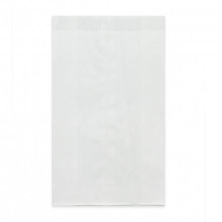 Пакет бумажный белый жиростойкий с плоским дном размер 25*14*6см уп 10шт