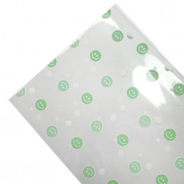 Пленка прозрачная Смайлики салатовые 50мкм размер 58*58см