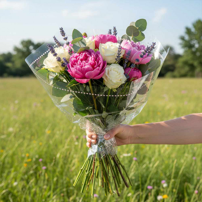 Пленка в рулоне Ромбики глянцевая розовая размер 58см*10м