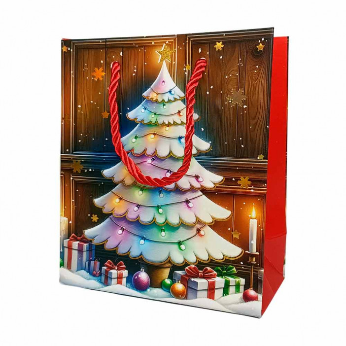 Пакет ЛЮКС НГ Новогодний микс с золотым тиснением размер 12*15*6см