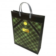 Пакет сумка размер 32*42см &quot;Sunshine style&quot; серо-зеленая клетка