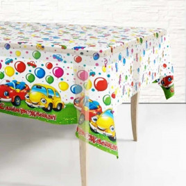 Скатерть одноразовая 120*220см С днем рождения