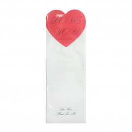 Рукав на 1 цветок Сердце микс белый красный размер 14*40см уп 20шт