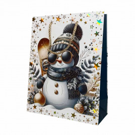 Пакет ЛЮКС НГ Снеговик размер 18*23*10см