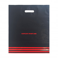 Пакет с вырубной ручкой Спортлайн красный 40*47см 90мкм 25шт