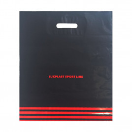 Пакет с вырубной ручкой Спортлайн красный 40*47см 95мкм 25шт