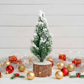 Ель заснеженная на пенечке Н-15см