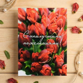 Мини-открытка С наилучшими пожеланиями! 5*7см