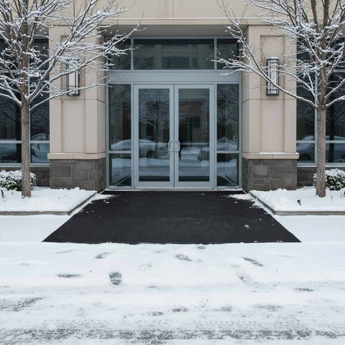 Коврик-дорожка против скольжения Полосочка 0,9*12м черный